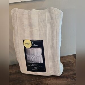 Brooks Brothers 100% European Flax Linen Queen Duvet & Pillowcases Set